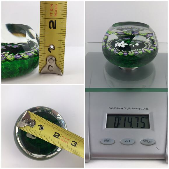 Perthshire 1986B Bouquet Lampwork Flowers Millefiori Faceted Twist Paperweight - Picture 8 of 13